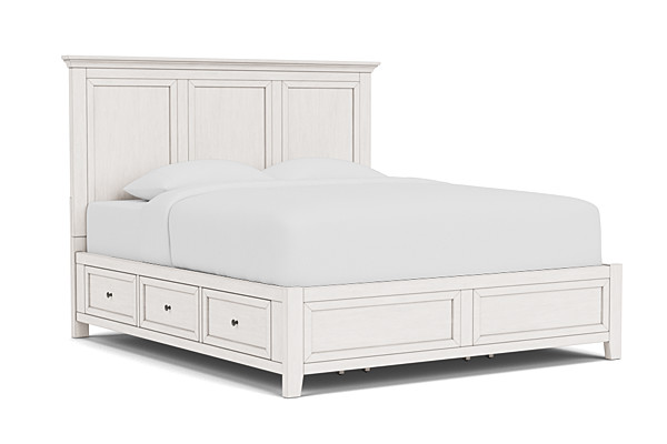 San Mateo White King Storage Bed
